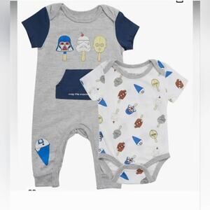 NWT Baby Star Wars Bodysuit & Romper 2pc Set Multiple Sizes